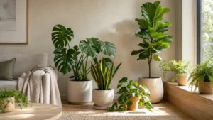 Ilustração editorial sobre plantas em ambientes internos