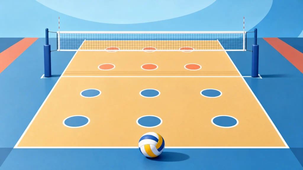 Ilustração editorial sobre regras básicas do vôlei
