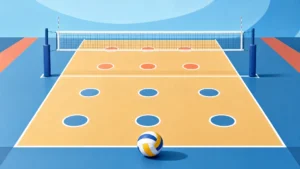 Ilustração editorial sobre regras básicas do vôlei