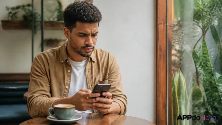 Como proteger suas contas quando precisar usar um celular emprestado Cena editorial sobre a proteção de contas em celular emprestado